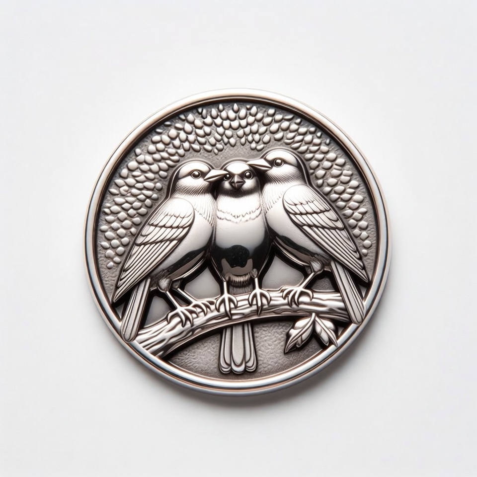 Three Birds on Branch Medallion Three Birds on Branch Medallion