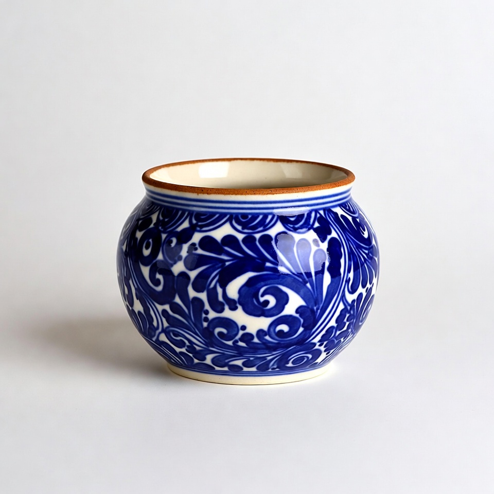 Blue Talavera Pottery Vase Blue Talavera Pottery Vase