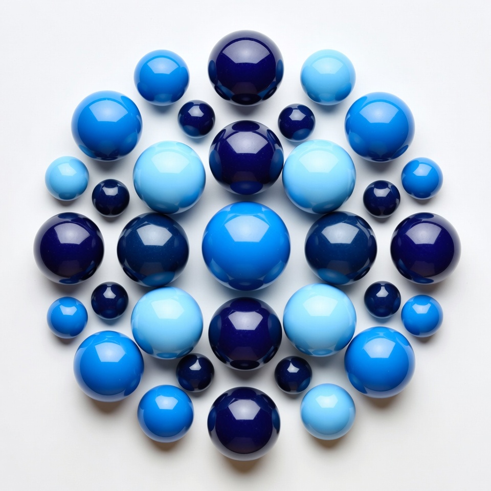 Arrangement of Shiny Blue Balls Arrangement of Shiny Blue Balls
