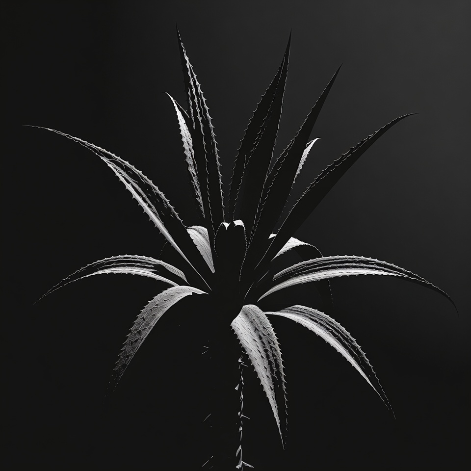 Black and White Aloe Plant Black and White Aloe Plant