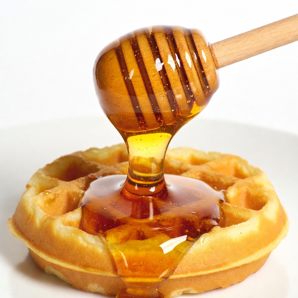 Honey Dripping on Waffle Honey Dripping on Waffle