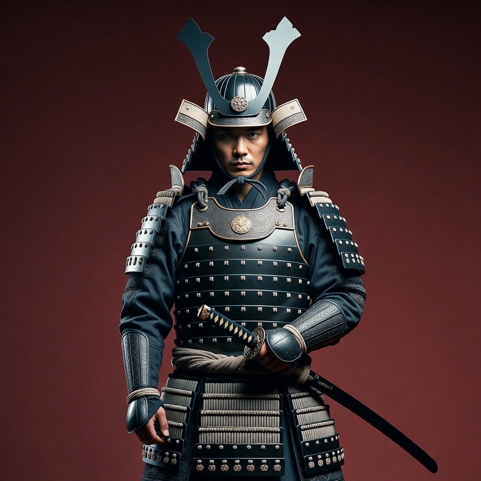 Samurai warrior holding katana sword Samurai warrior holding katana sword