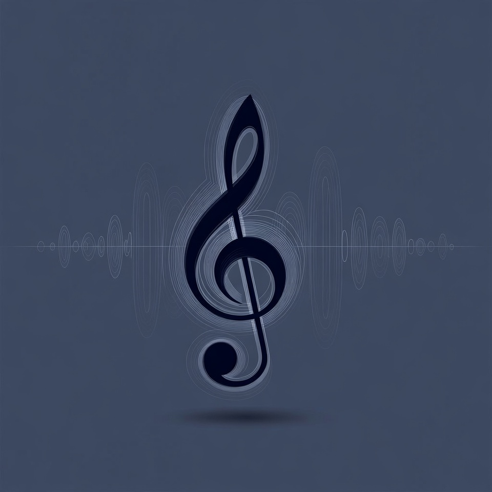 Glowing Treble Clef Icon Glowing Treble Clef Icon