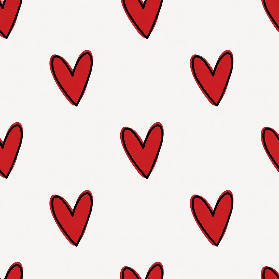 Red Heart Seamless Pattern Red Heart Seamless Pattern
