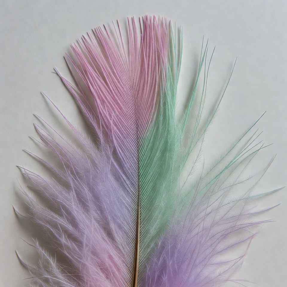 Colorful Pink Green Feather Colorful Pink Green Feather