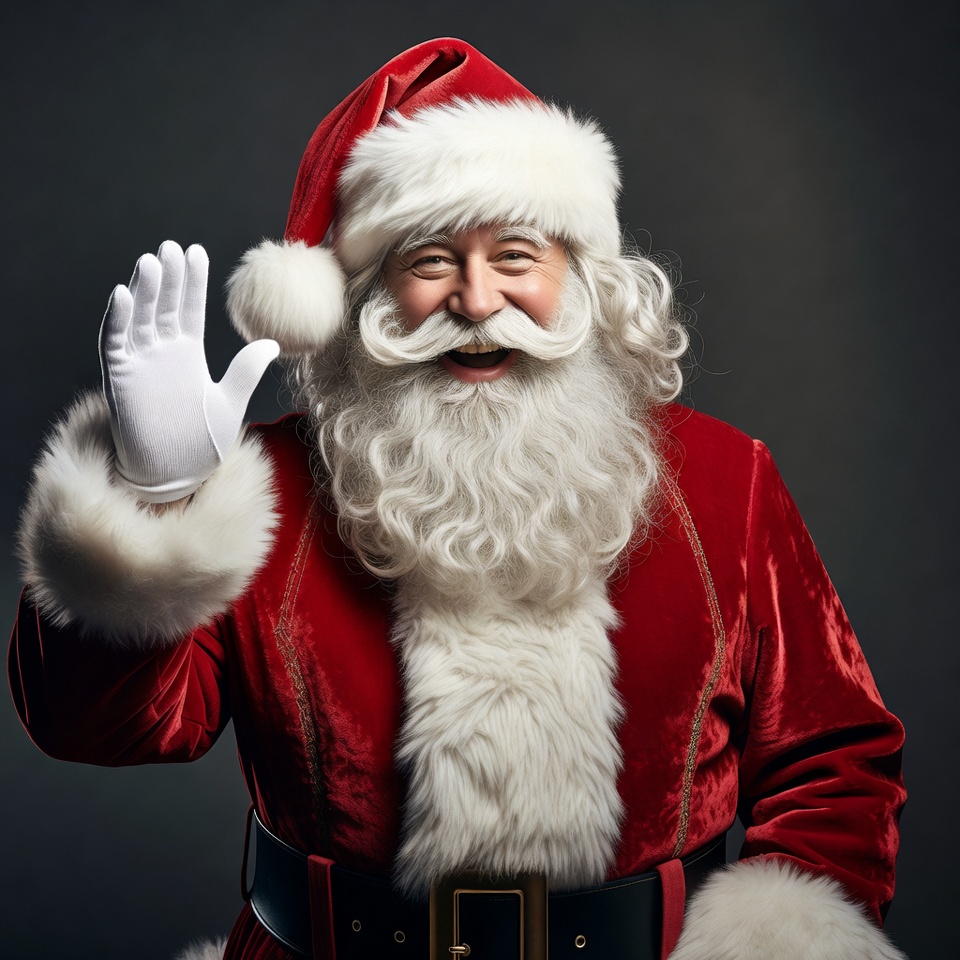 Smiling Santa Claus waving hand Smiling Santa Claus waving hand