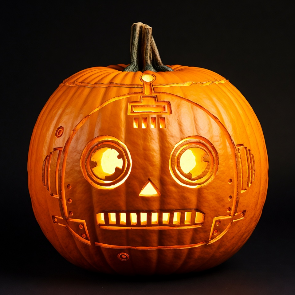 Robot Jack-o-Lantern Pumpkin Robot Jack-o-Lantern Pumpkin