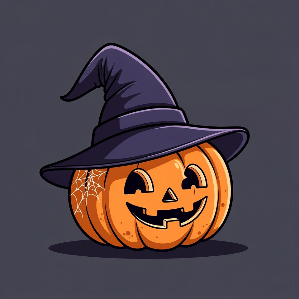 Smiling Jack-o-Lantern Witch Hat Smiling Jack-o-Lantern Witch Hat