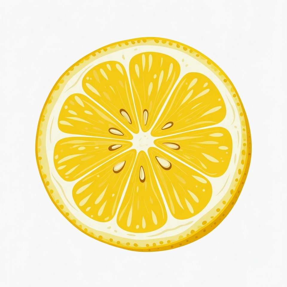 Sliced Lemon Illustration Sliced Lemon Illustration