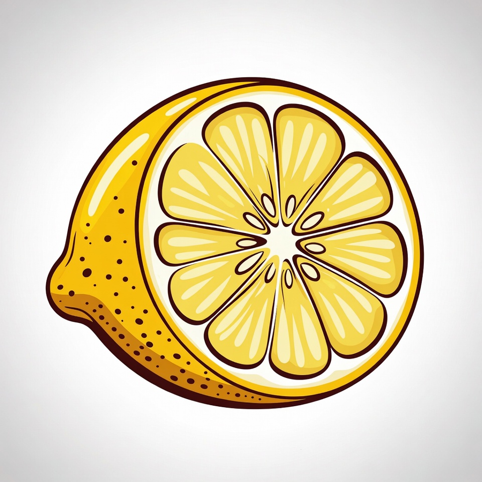 Sliced Lemon Illustration Sliced Lemon Illustration