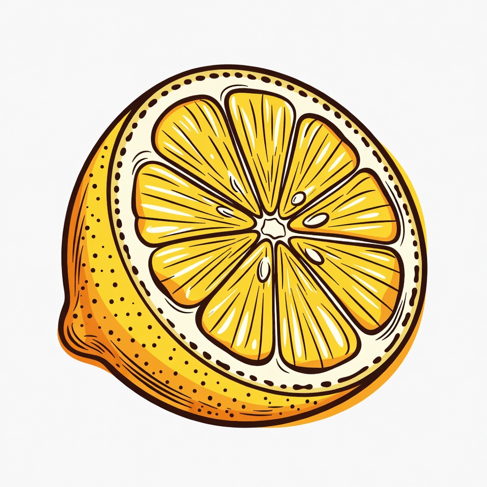 Sliced Lemon Illustration Sliced Lemon Illustration