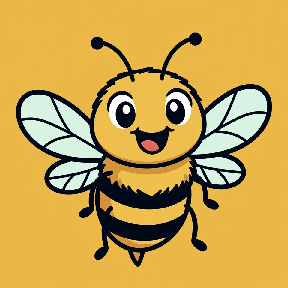 Cute cartoon bee smiling Cute cartoon bee smiling