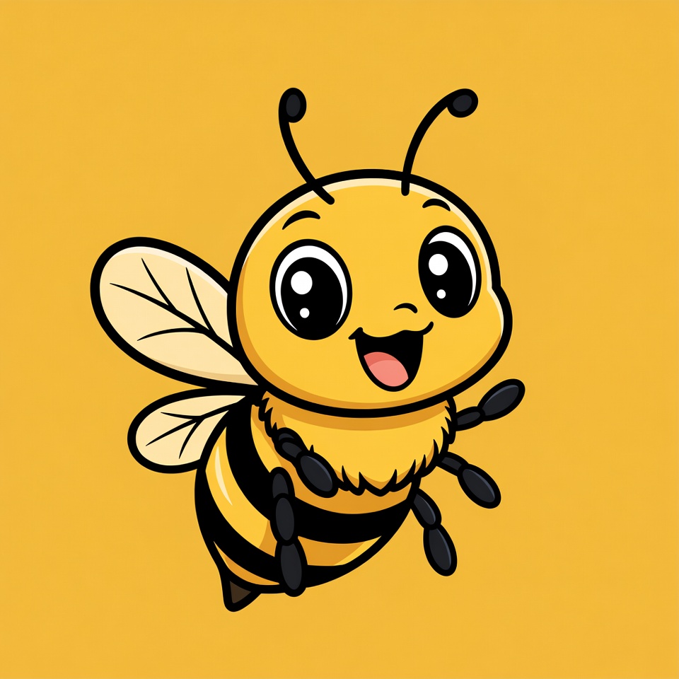 Cute cartoon bee smiling Cute cartoon bee smiling