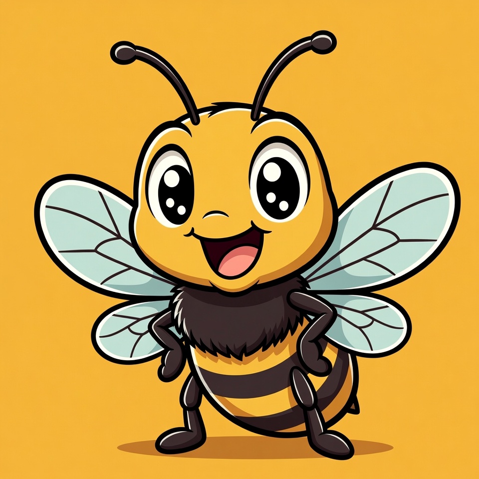 Cute cartoon bee smiling Cute cartoon bee smiling