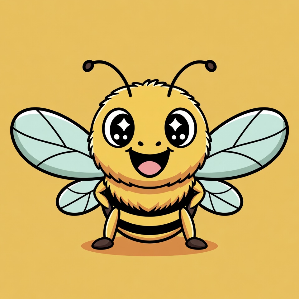 Cute cartoon bee smiling Cute cartoon bee smiling