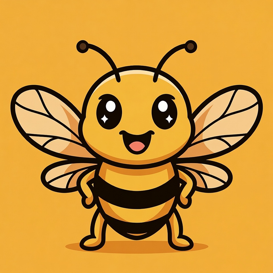 Cute cartoon bee smiling Cute cartoon bee smiling
