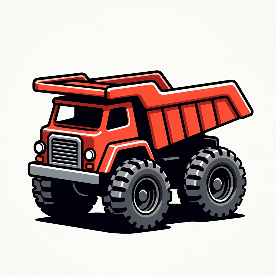 Red Dump Truck Illustration Red Dump Truck Illustration