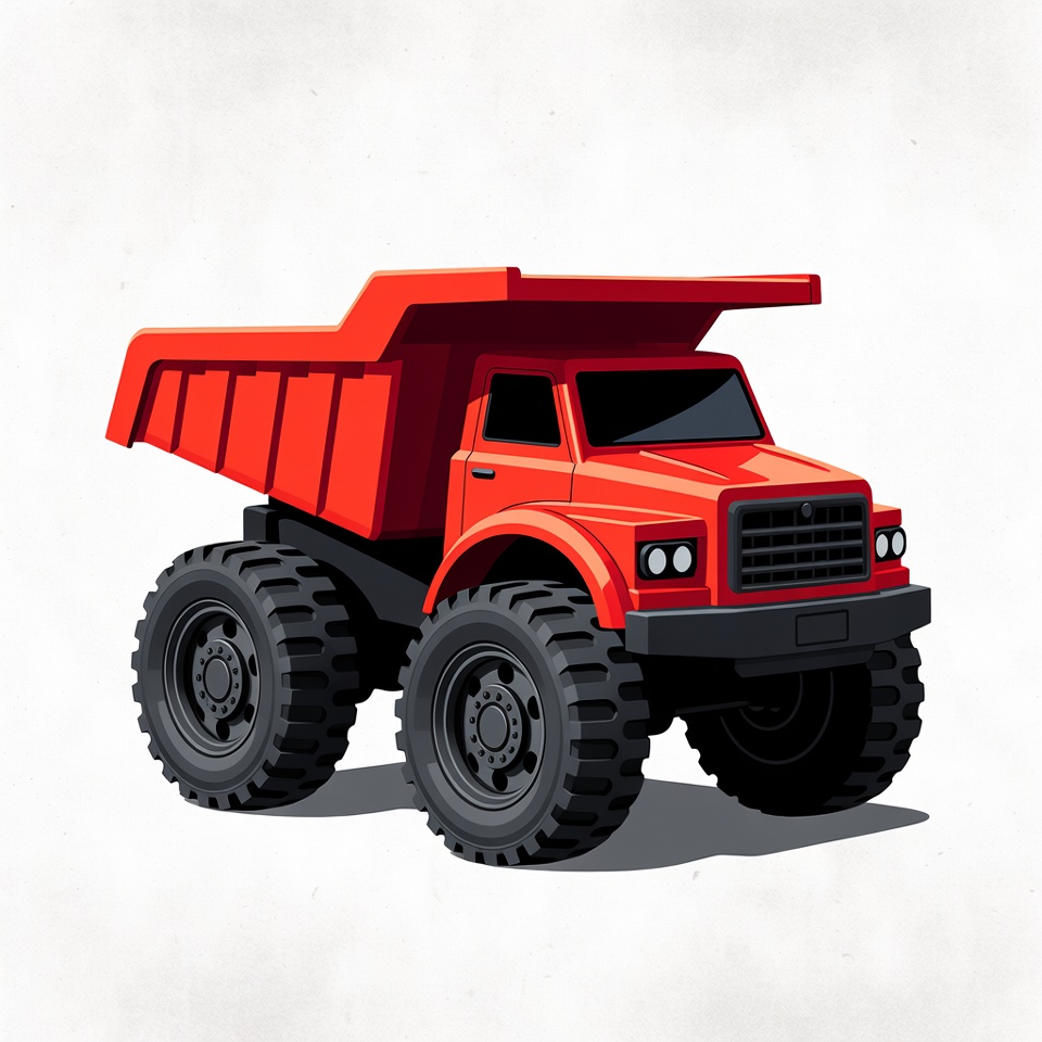 Red Dump Truck Illustration Red Dump Truck Illustration