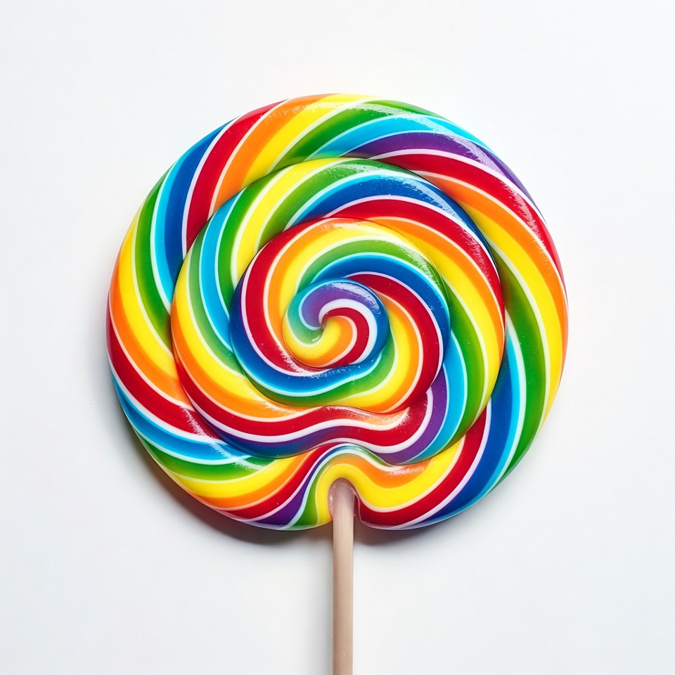Rainbow Swirl Lollipop on Stick Rainbow Swirl Lollipop on Stick