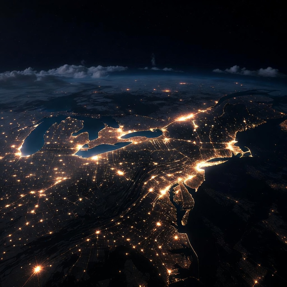 Earth's Eastern North America at Night Earth's Eastern North America at Night
