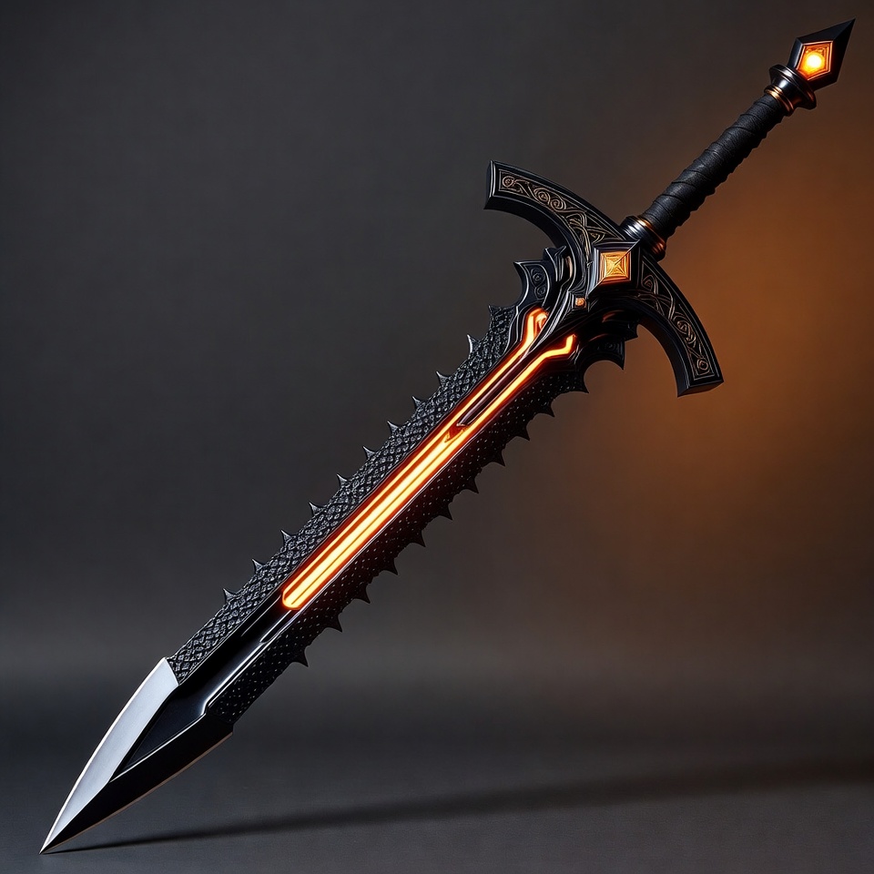 Black glowing neon sword Black glowing neon sword