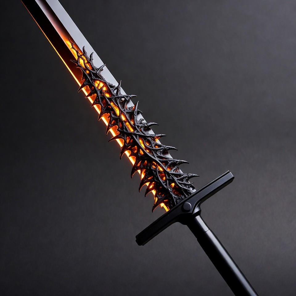 Glowing Black Sword with Spikes Glowing Black Sword with Spikes