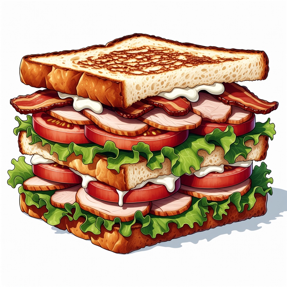 Stacked BLT Sandwich Illustration Stacked BLT Sandwich Illustration
