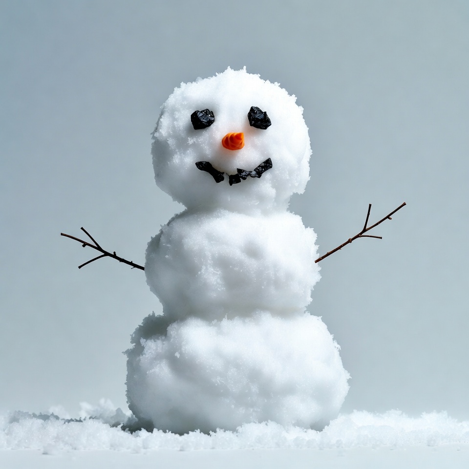 Smiling Snowman on Snow Smiling Snowman on Snow