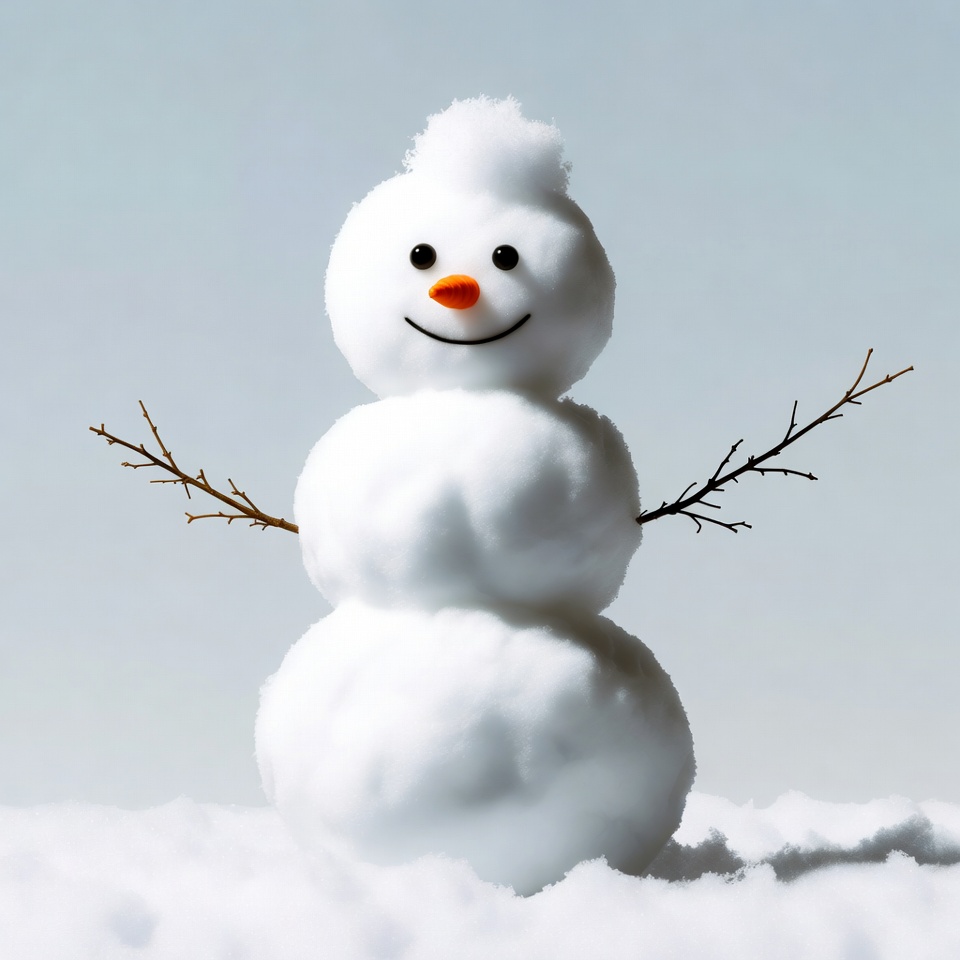 Smiling Snowman with Arms Outstretched Smiling Snowman with Arms Outstretched