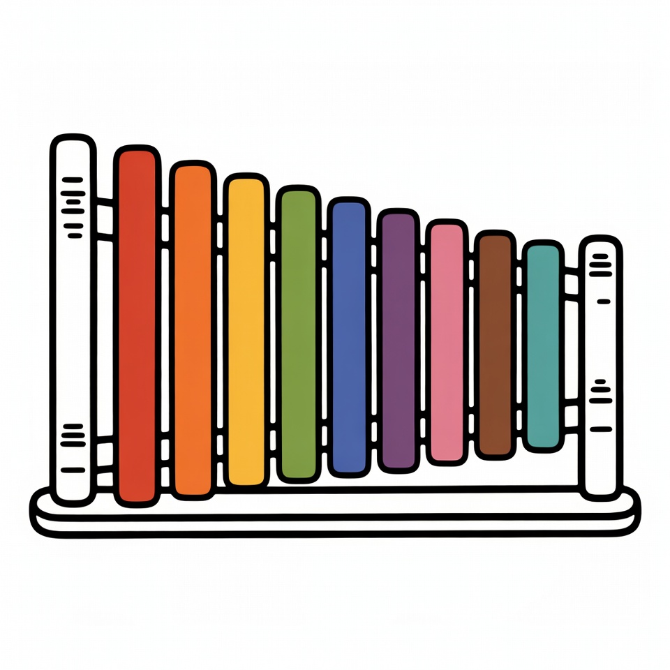 Colorful Xylophone Illustration Colorful Xylophone Illustration
