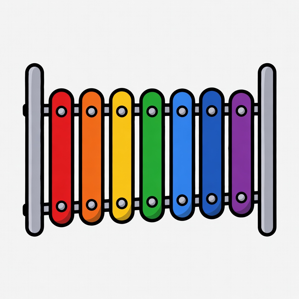 Colorful Rainbow Xylophone Illustration Colorful Rainbow Xylophone Illustration