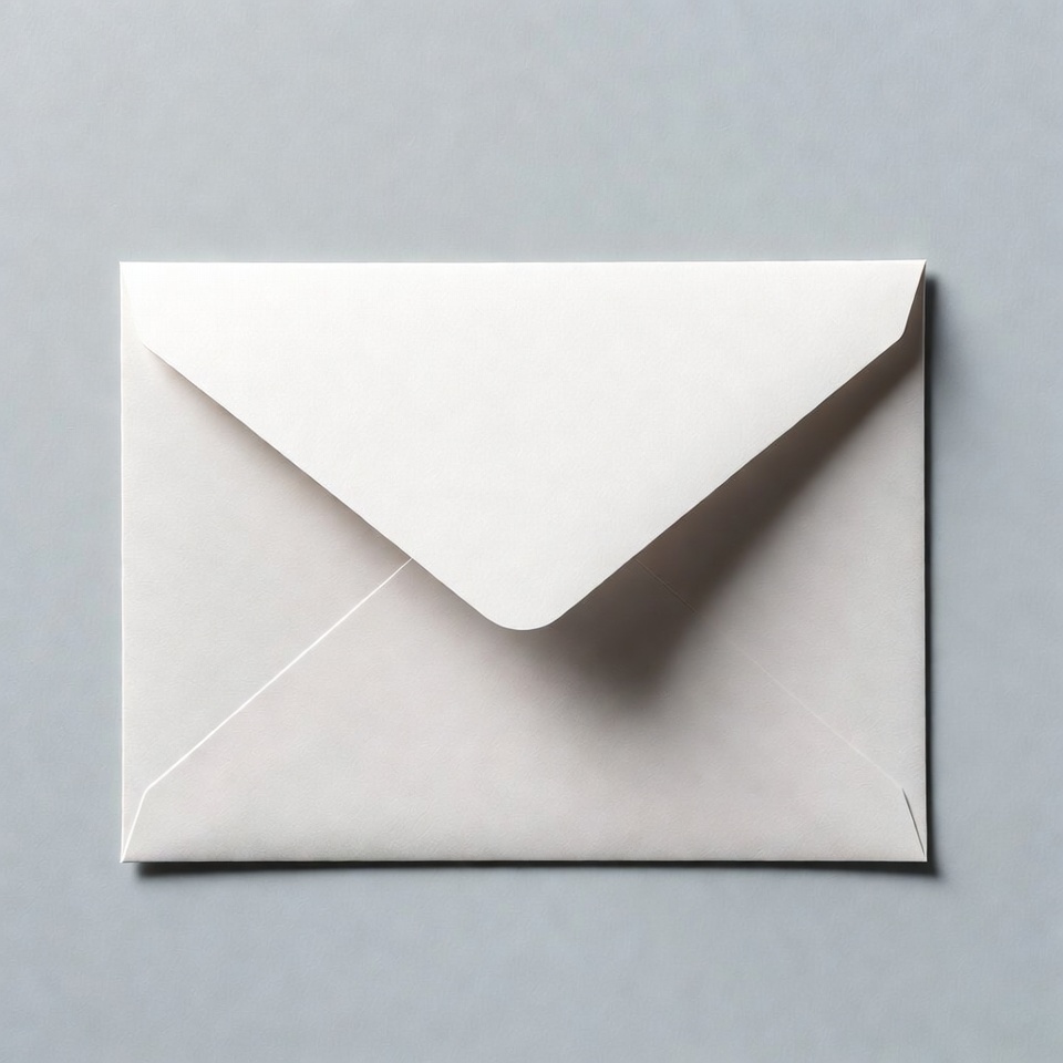 White envelope on gray background White envelope on gray background