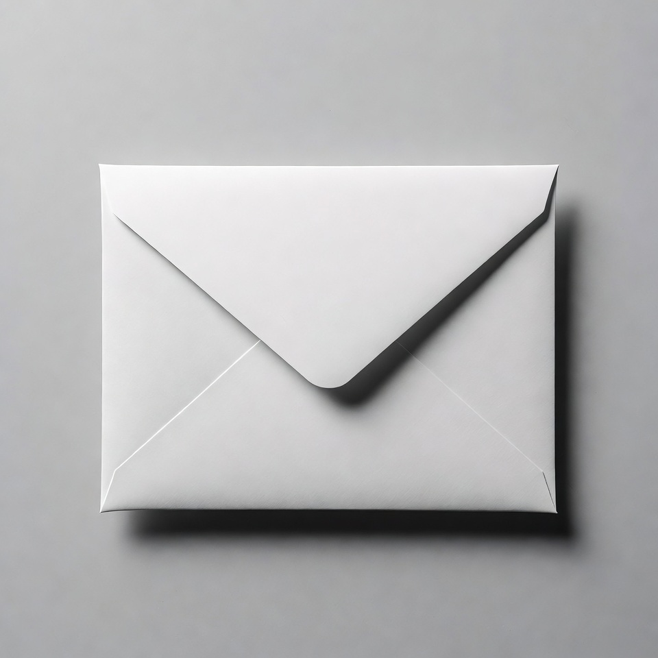 White envelope on gray background White envelope on gray background