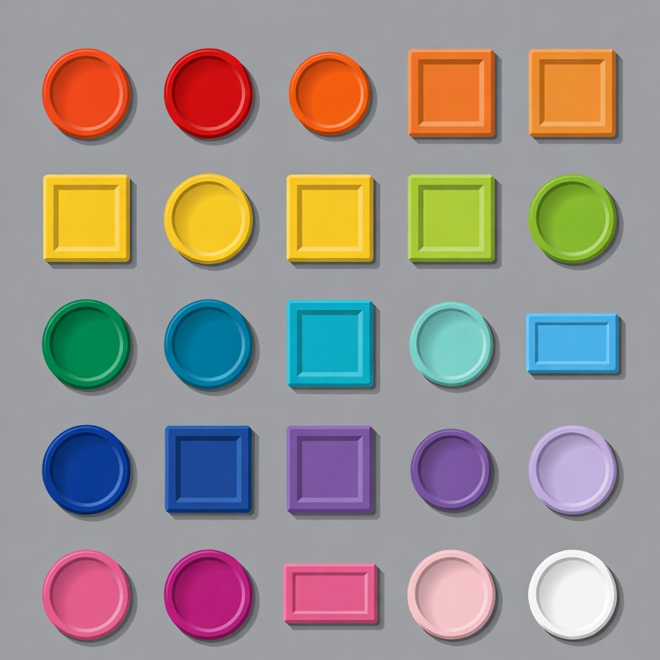 Colorful Circles and Squares Grid Colorful Circles and Squares Grid