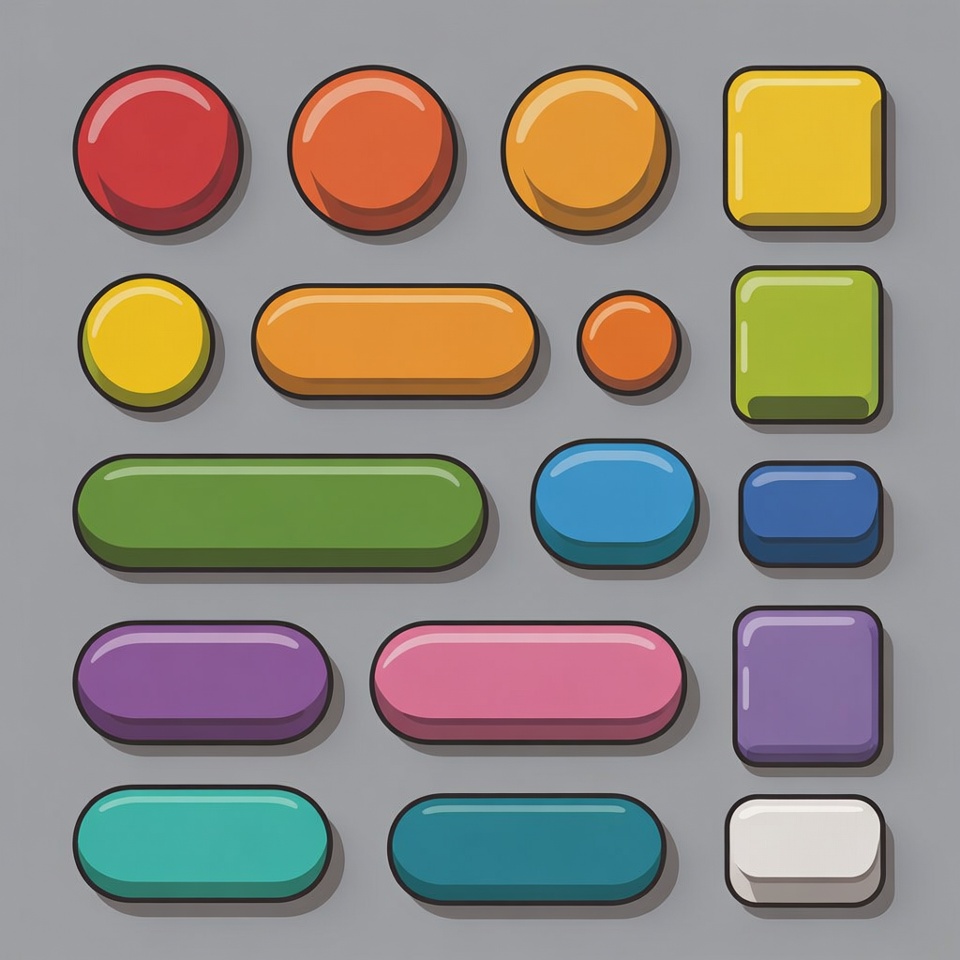 Colorful Buttons Set Illustration Colorful Buttons Set Illustration