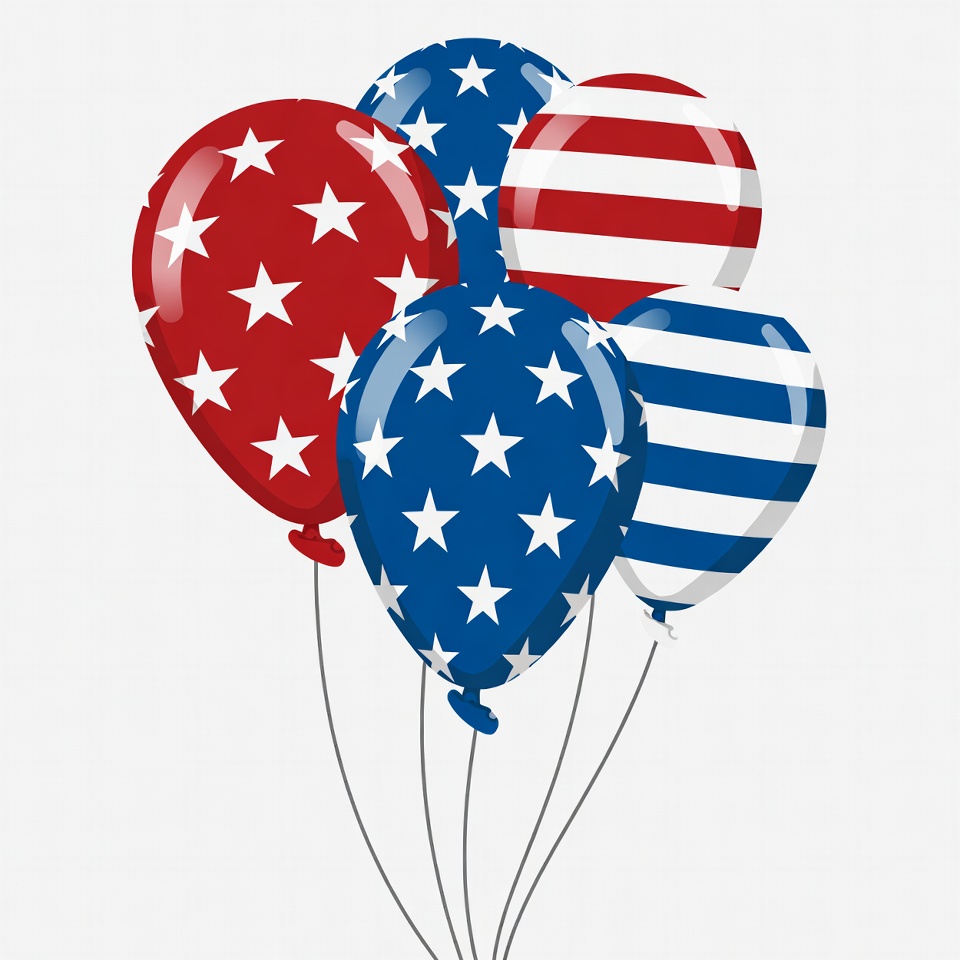 Patriotic Red White Blue Balloons Patriotic Red White Blue Balloons