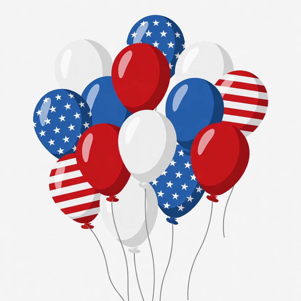 Patriotic Red White Blue Balloons Patriotic Red White Blue Balloons