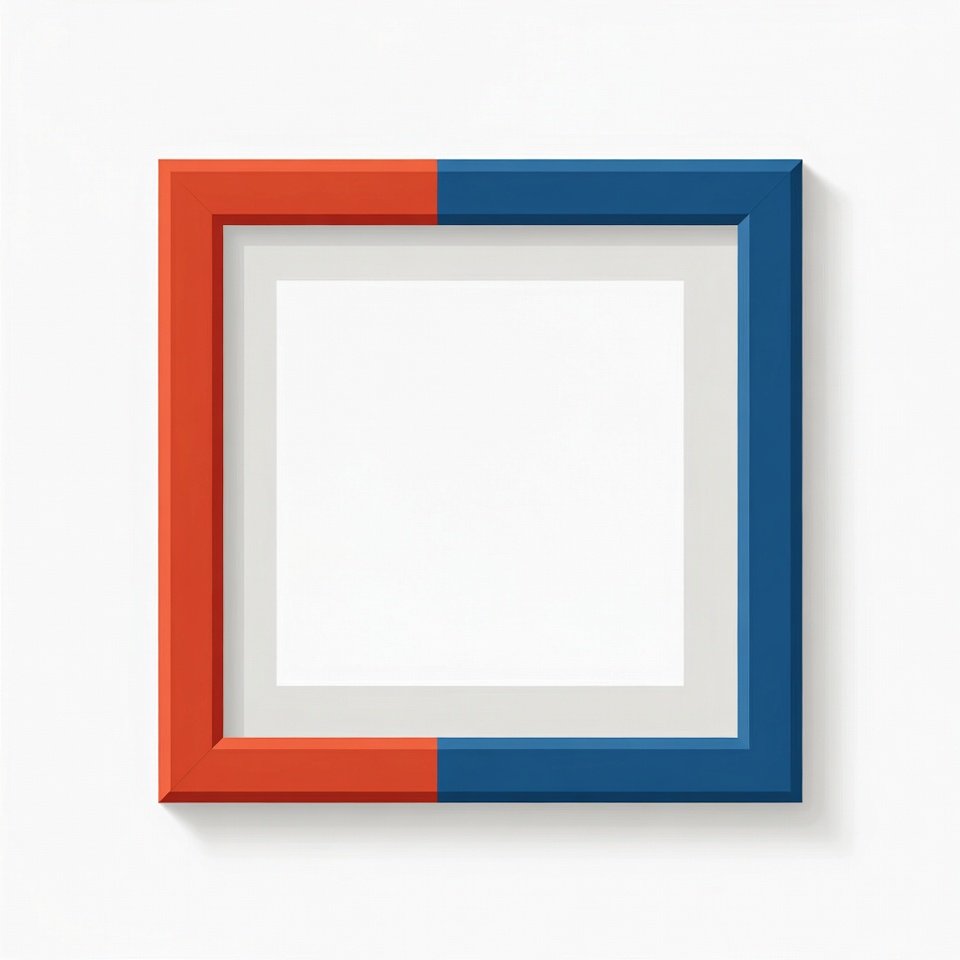 Red Blue Split Picture Frame Red Blue Split Picture Frame