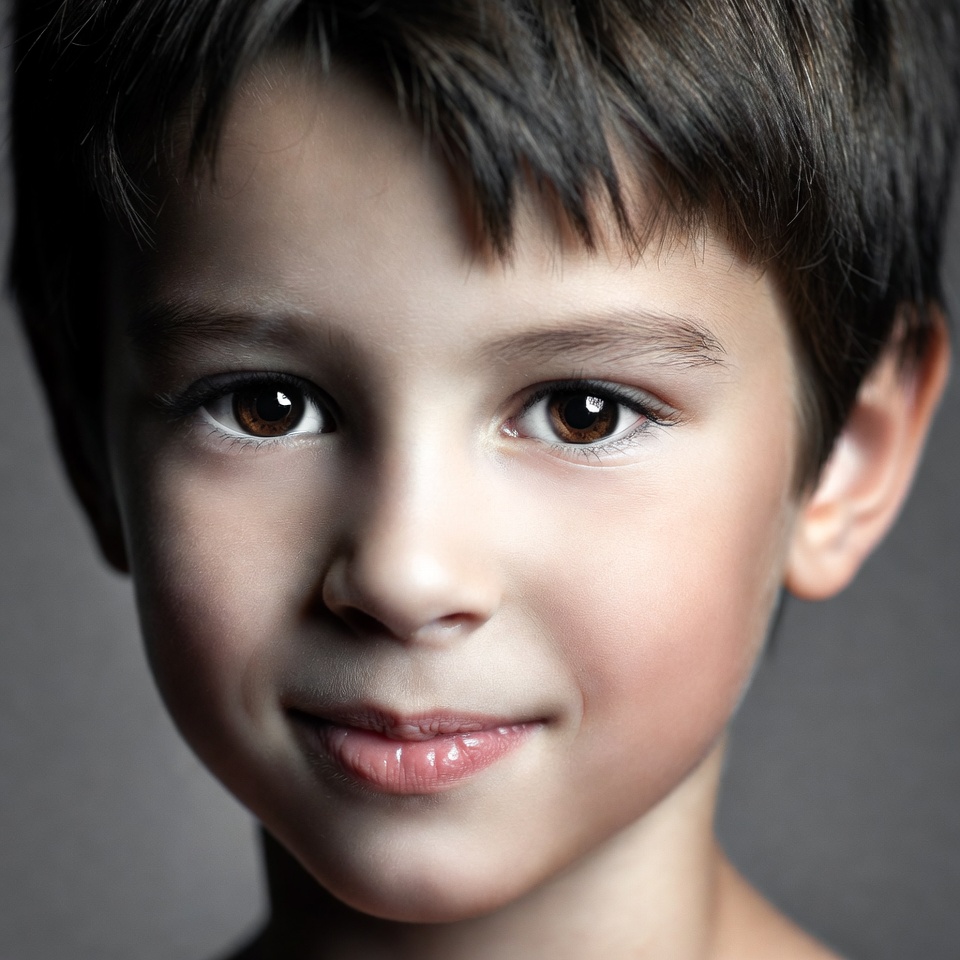 Smiling boy with brown eyes Smiling boy with brown eyes