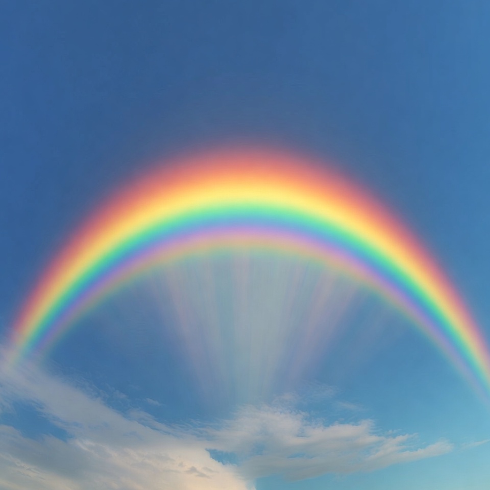 Vibrant Rainbow in Blue Sky Vibrant Rainbow in Blue Sky