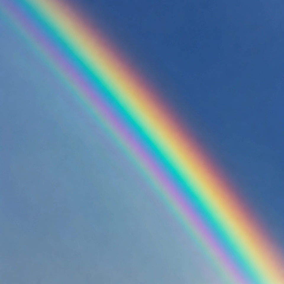 Vibrant Rainbow in Blue Sky Vibrant Rainbow in Blue Sky