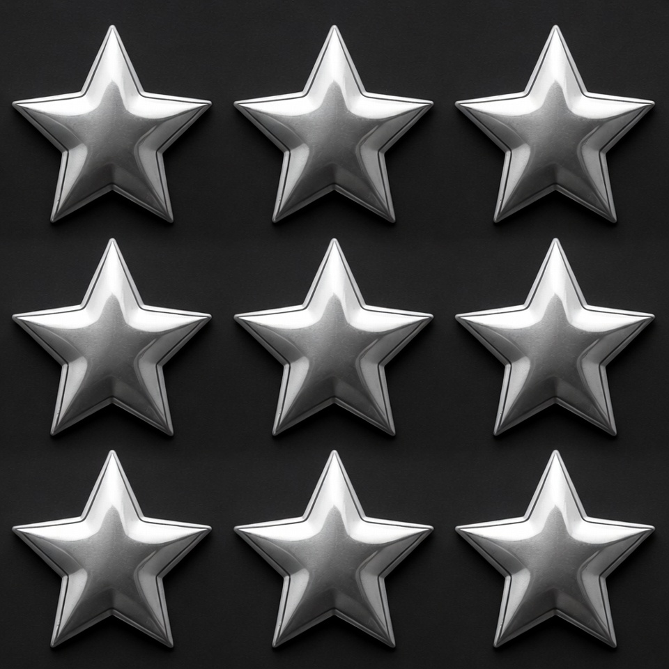 Nine Silver Stars on Black Nine Silver Stars on Black