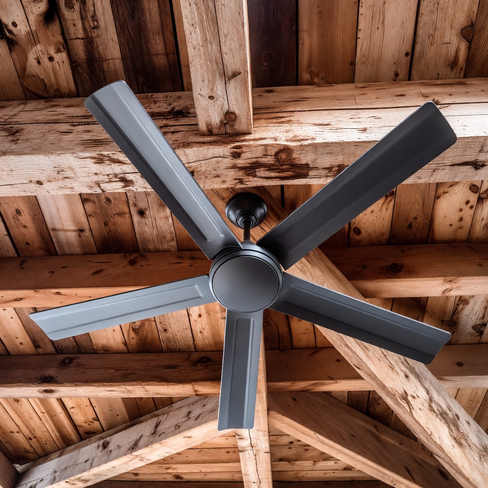 Ceiling Fan in Wooden Beam Room Ceiling Fan in Wooden Beam Room