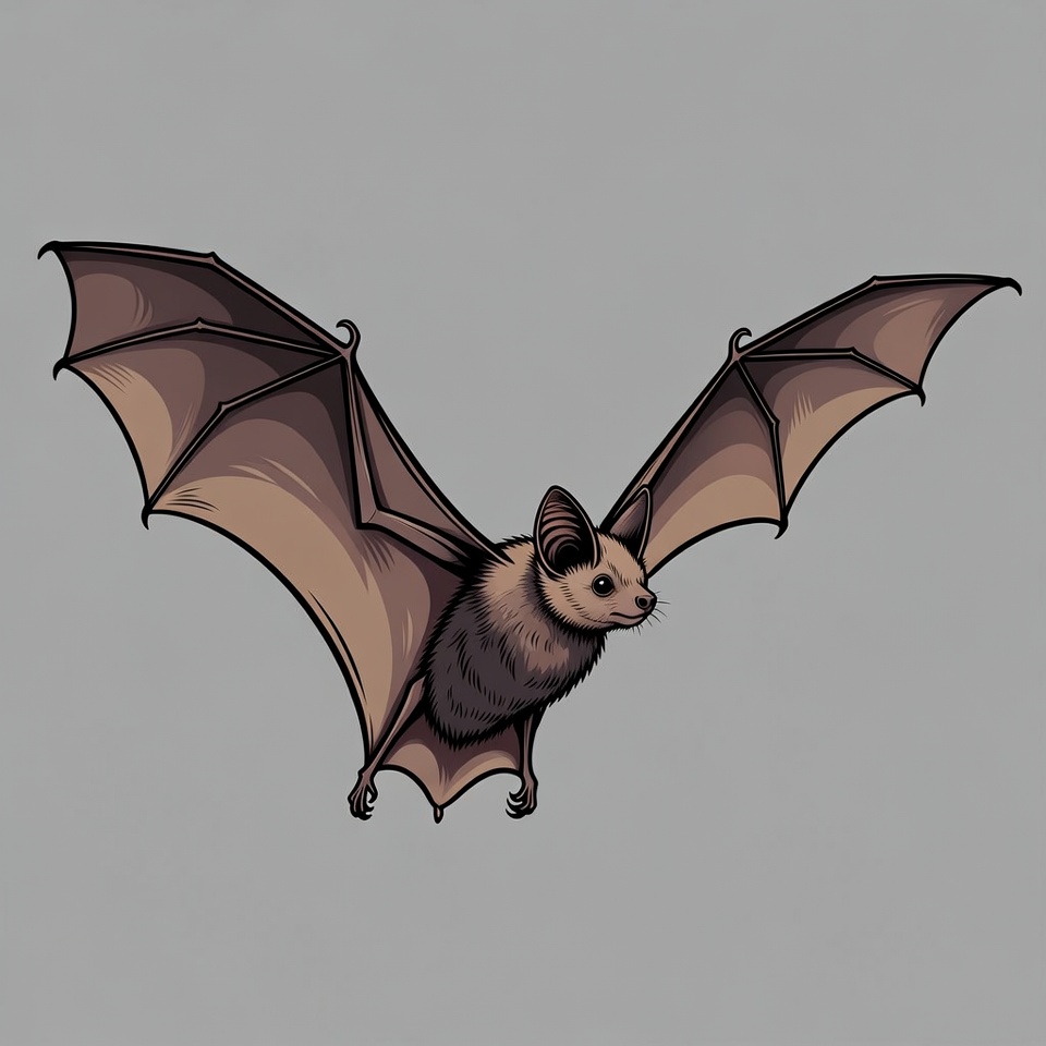 Flying bat illustration Flying bat illustration
