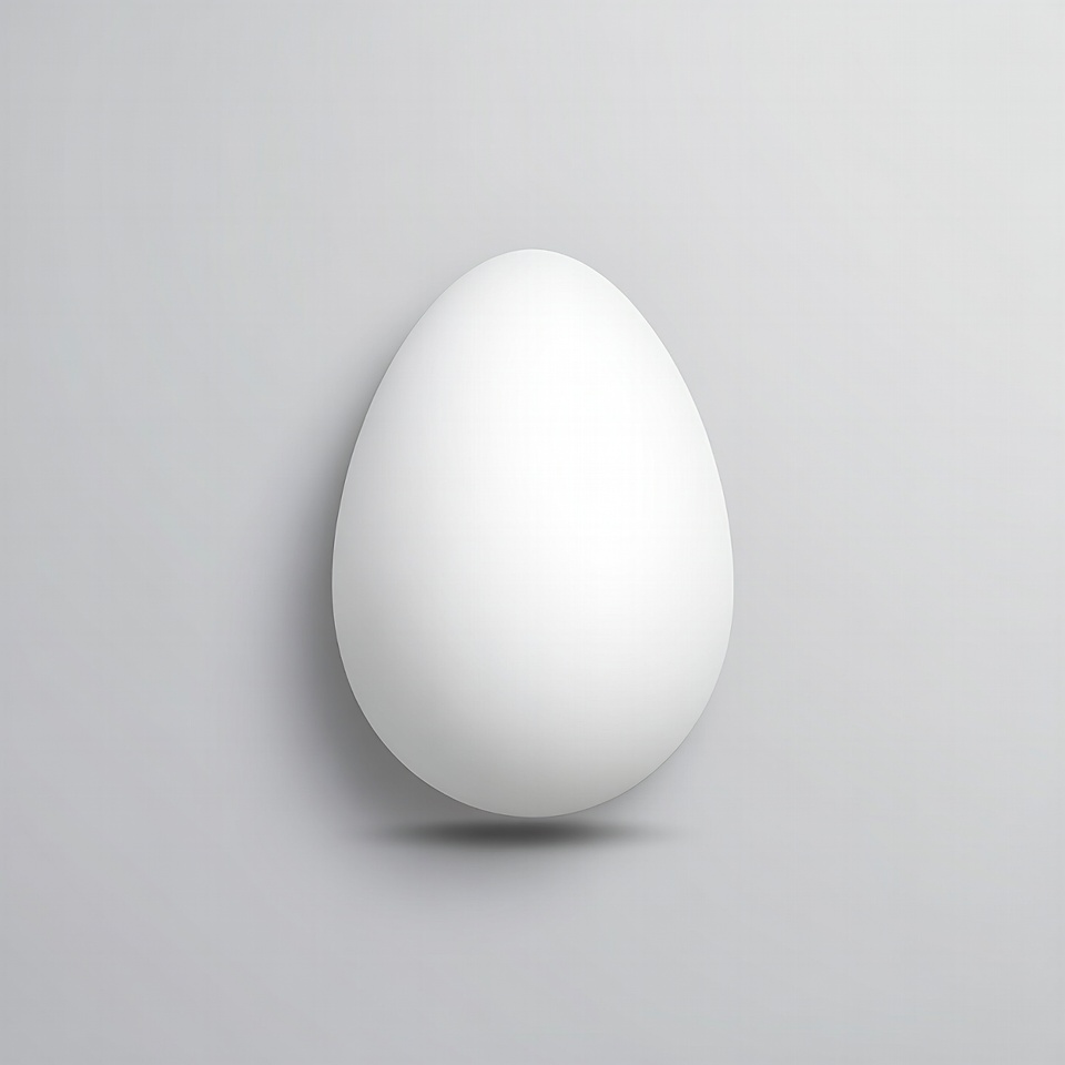 White egg on gray background White egg on gray background