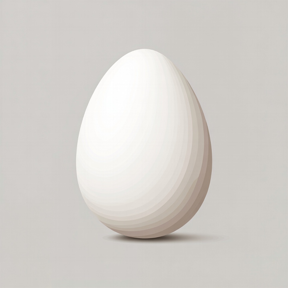 White egg on gray background White egg on gray background
