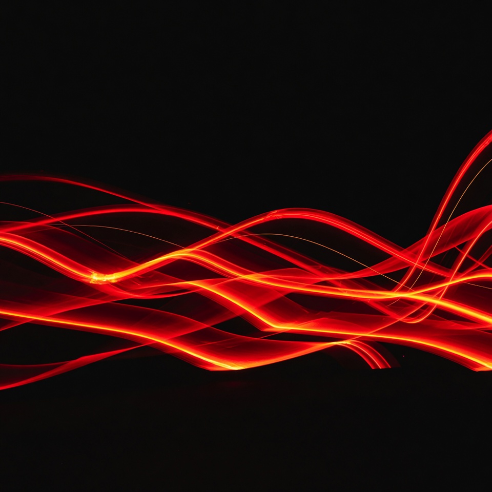 Red Light Trails on Black Background Red Light Trails on Black Background