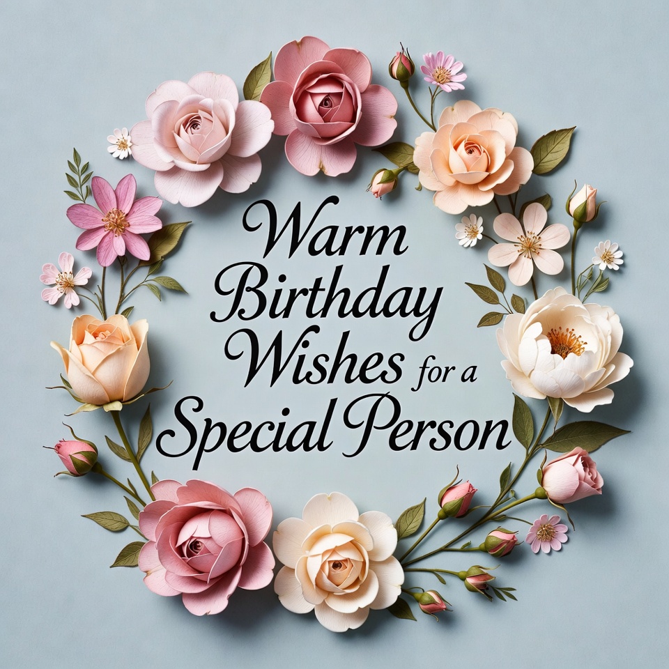 Warm Birthday Wishes Flower Wreath Warm Birthday Wishes Flower Wreath