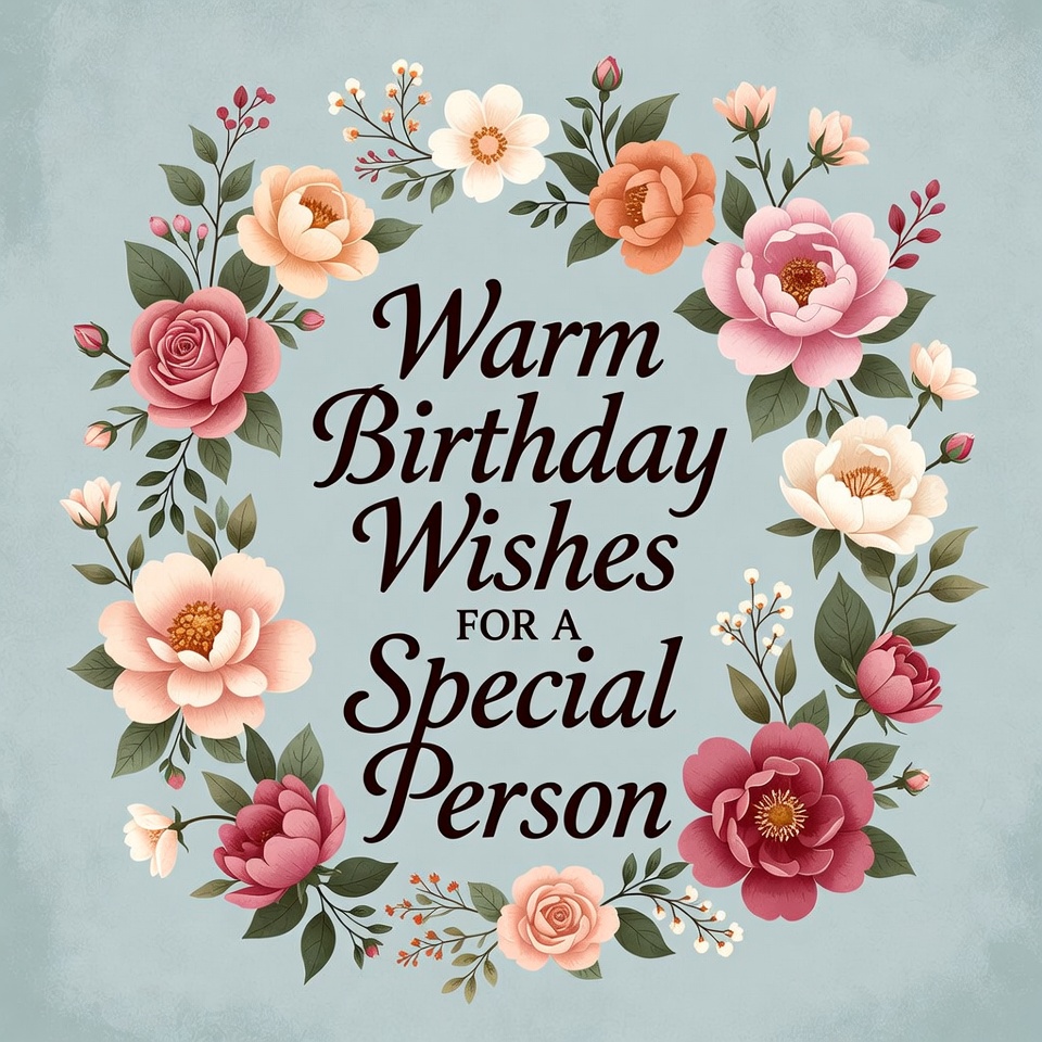 Floral Warm Birthday Wishes Illustration Floral Warm Birthday Wishes Illustration