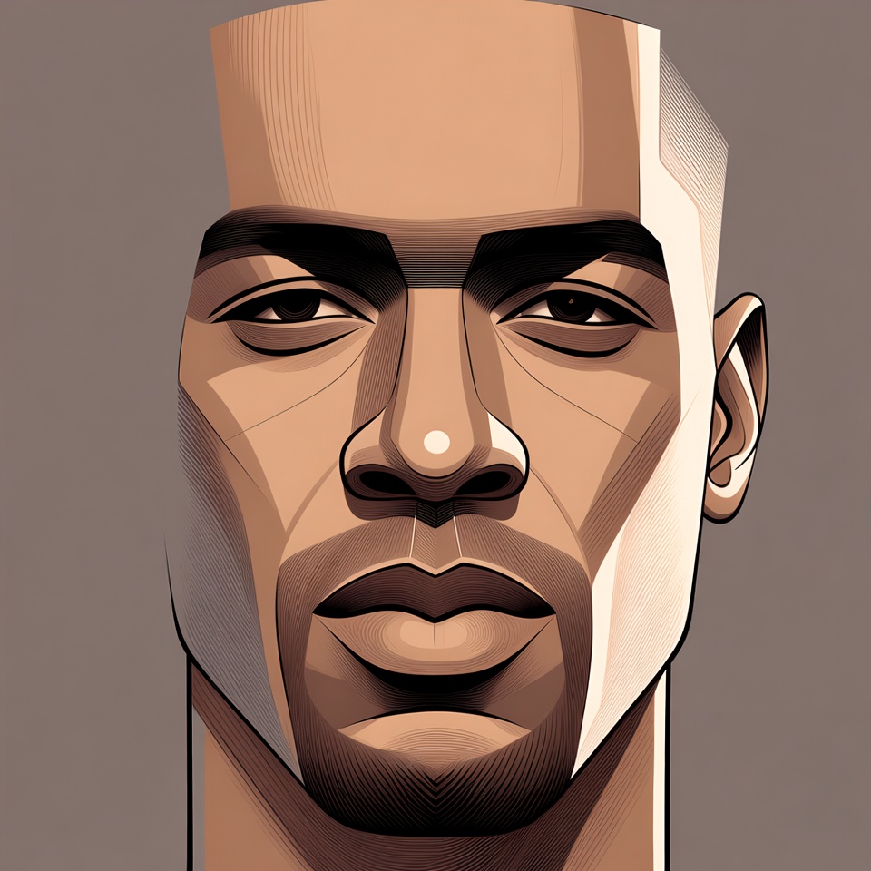 African-American man portrait illustration African-American man portrait illustration